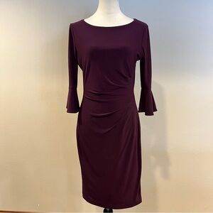 Anne Klein Deep Purple Long Sleeve Stretchy mini Dress size 4